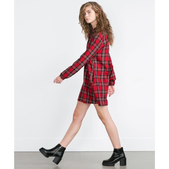 zara flannel dress